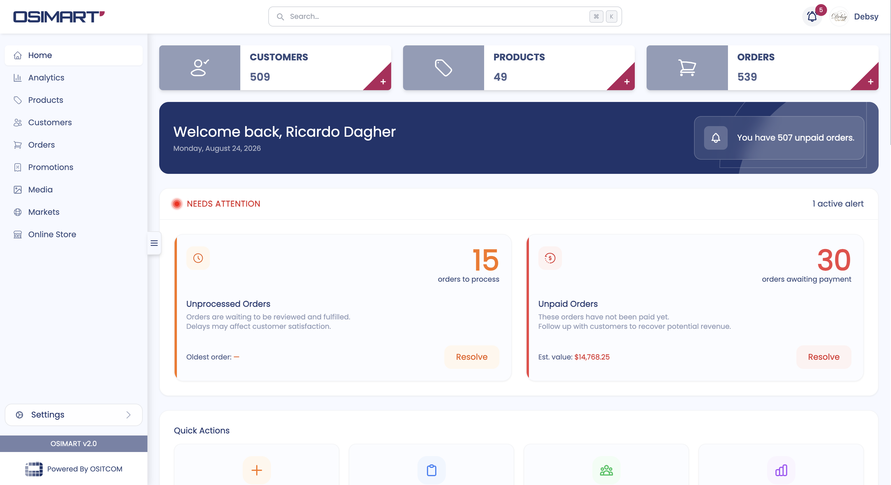 Osimart storefront preview
