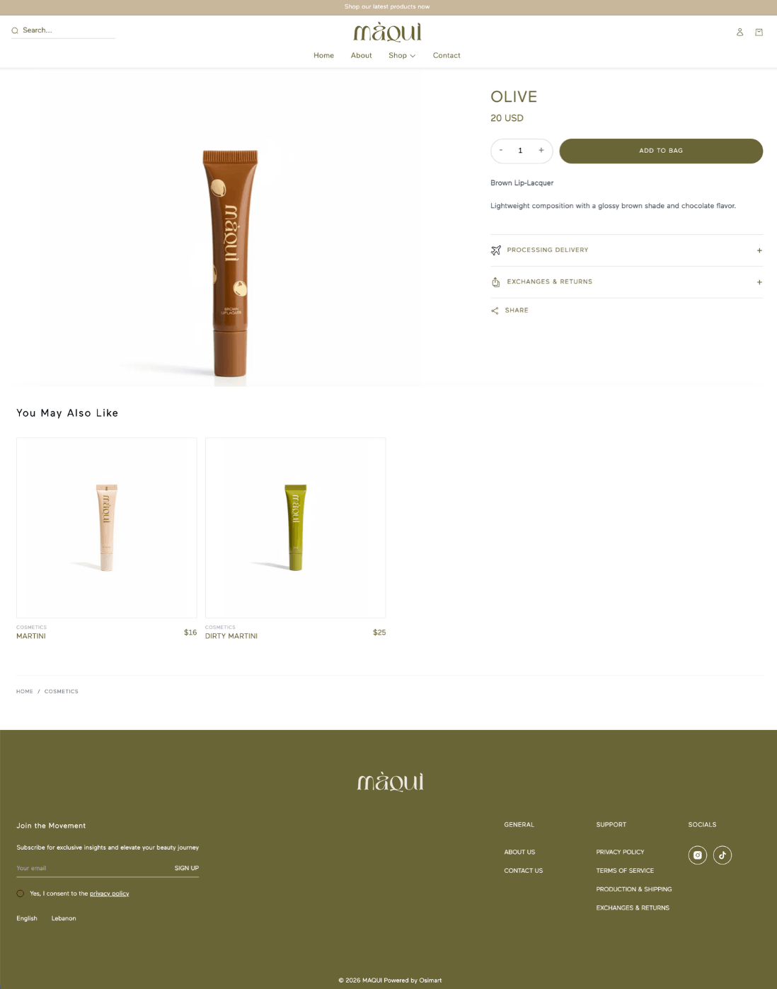 Maqui Cosmetics website